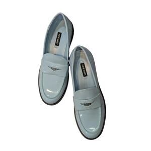 Nine West Light Blue Patent Loafers Size 8.5